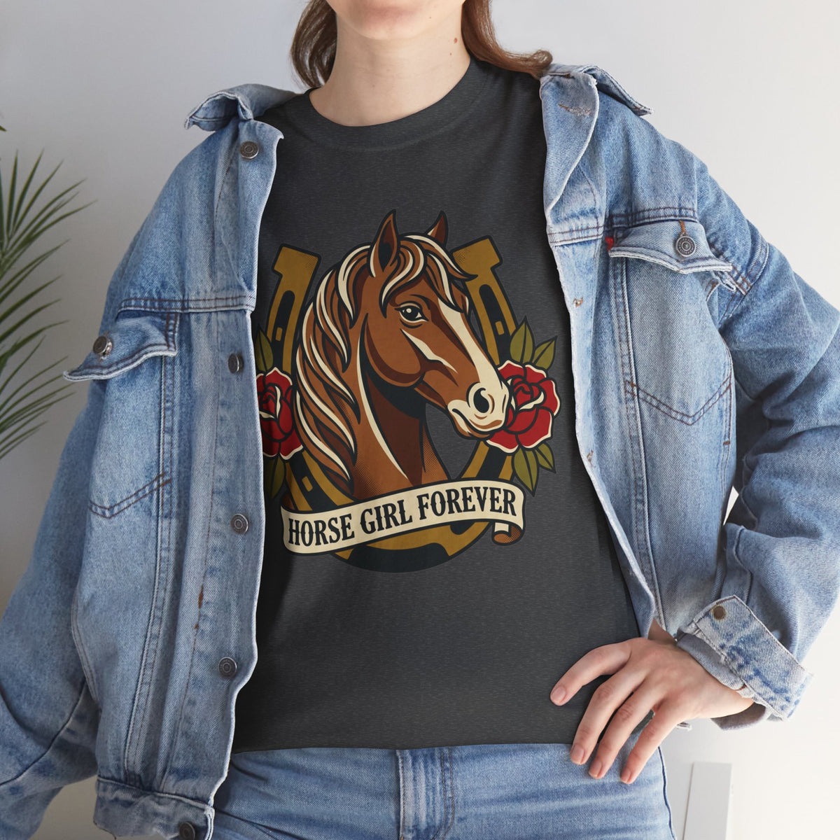Horse Girl Forever T‑Shirt — Vintage Horse Portrait Tee for Equestrians