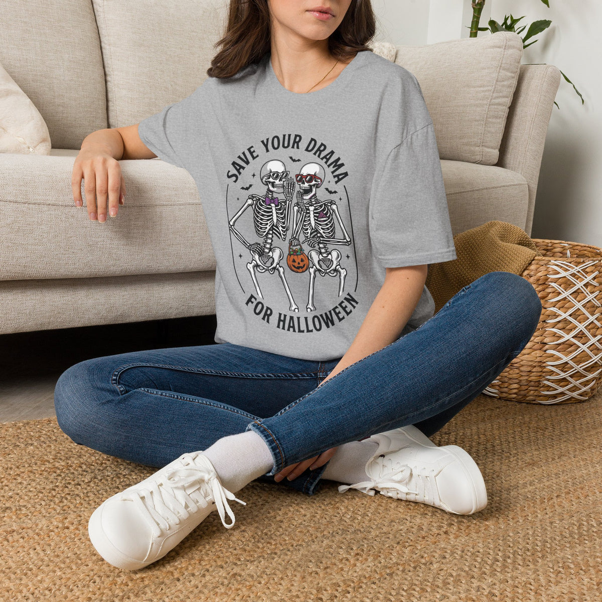 Save Your Drama Skeletons T-Shirt | Halloween Skeleton Graphic Tee