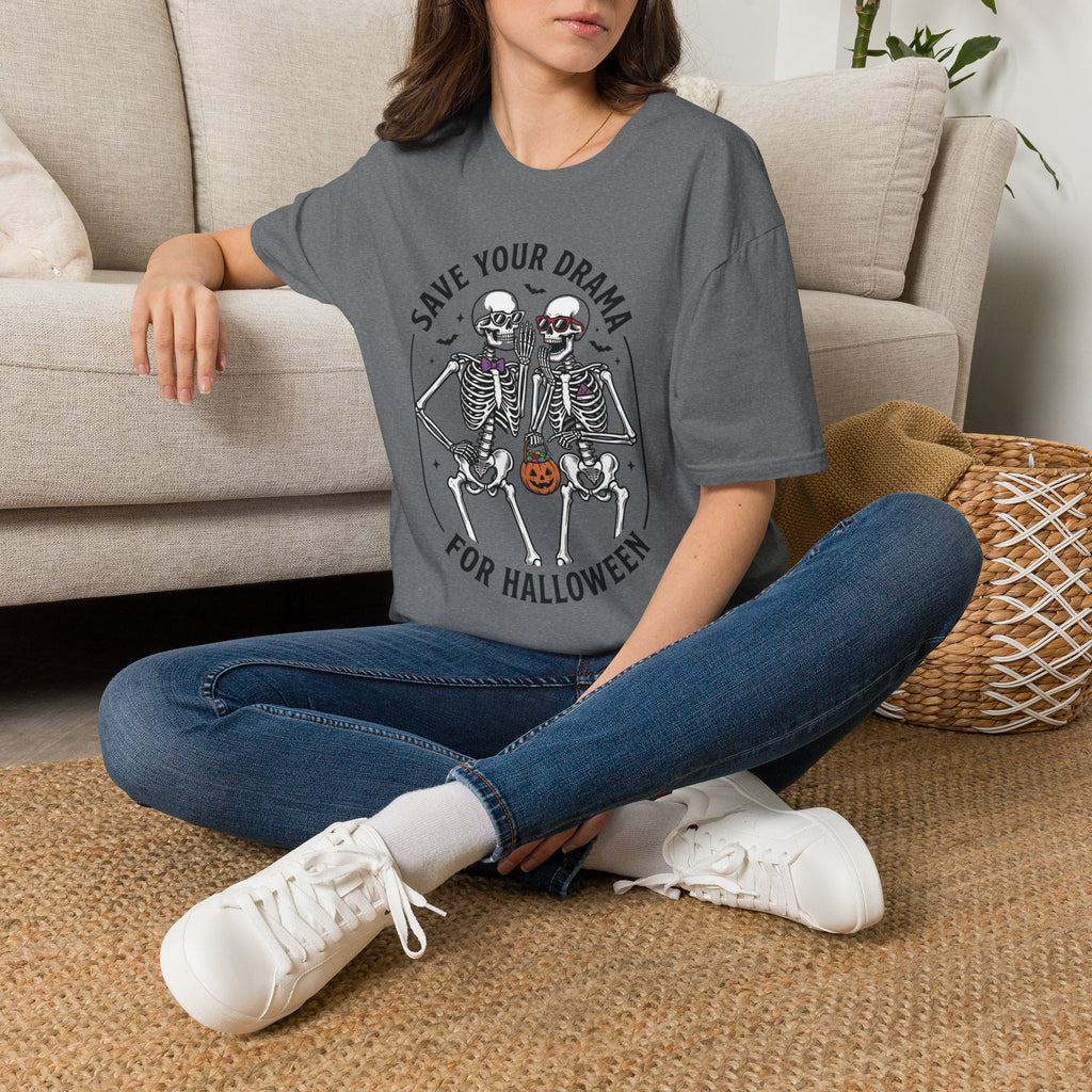Save Your Drama Skeletons T-Shirt | Halloween Skeleton Graphic Tee