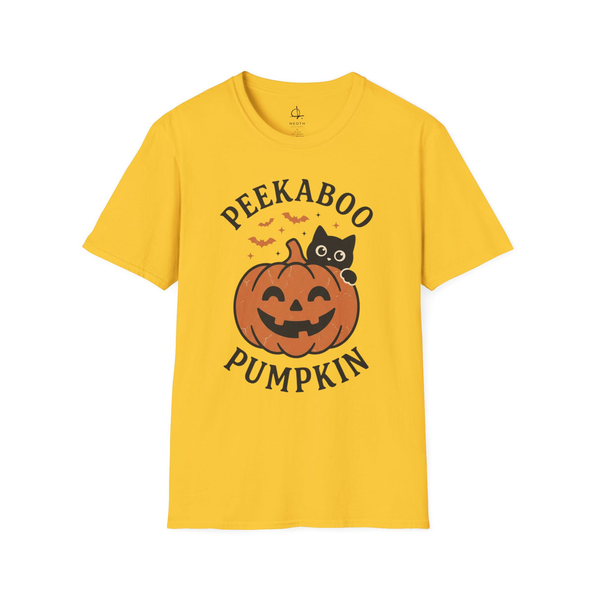 Peekaboo Pumpkin T-Shirt | Halloween Cat Jack-o'-Lantern