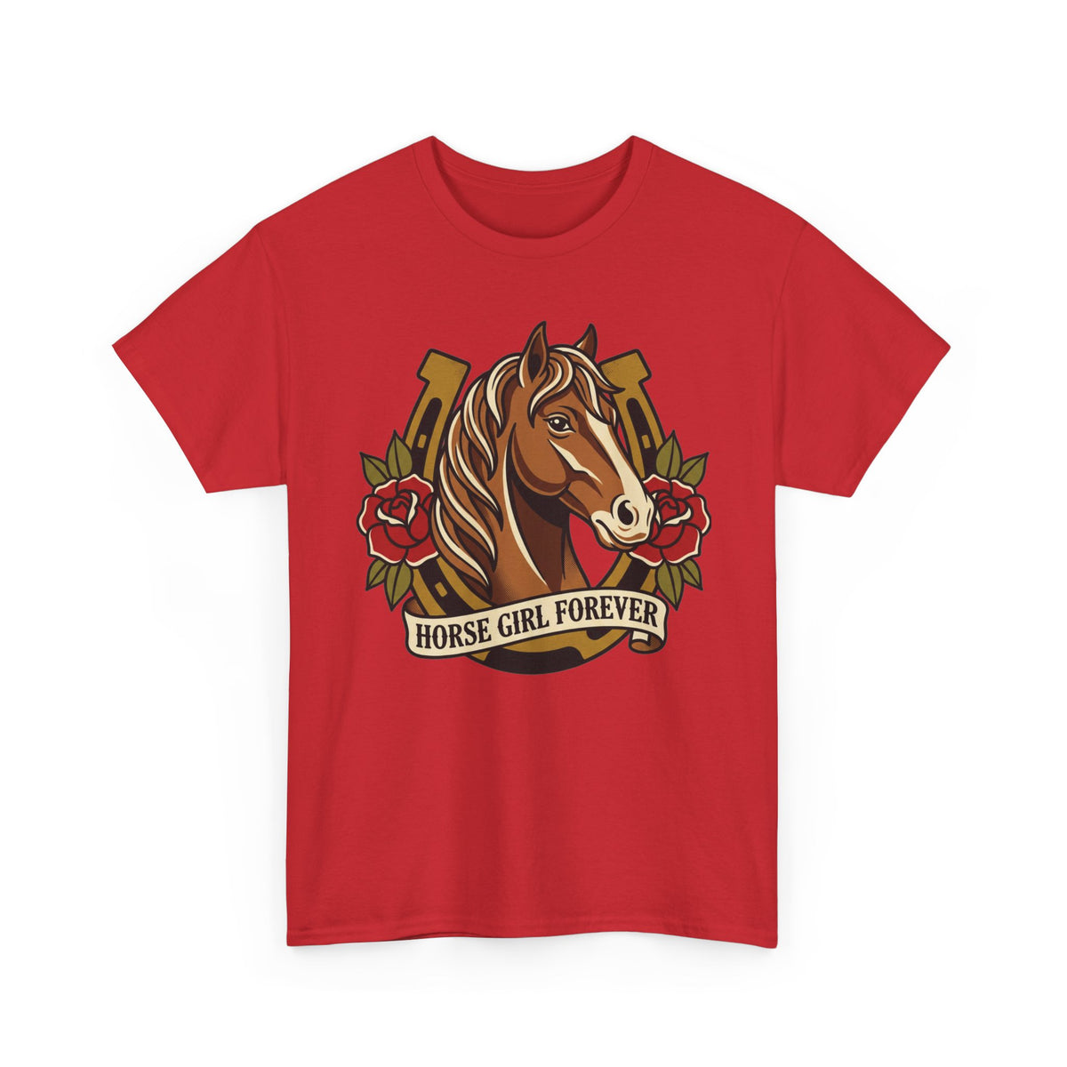Horse Girl Forever T‑Shirt — Vintage Horse Portrait Tee for Equestrians