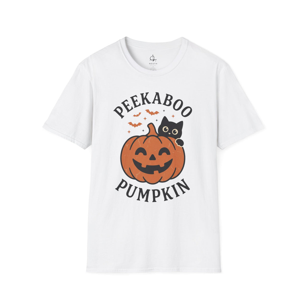 Peekaboo Pumpkin T-Shirt | Halloween Cat Jack-o'-Lantern