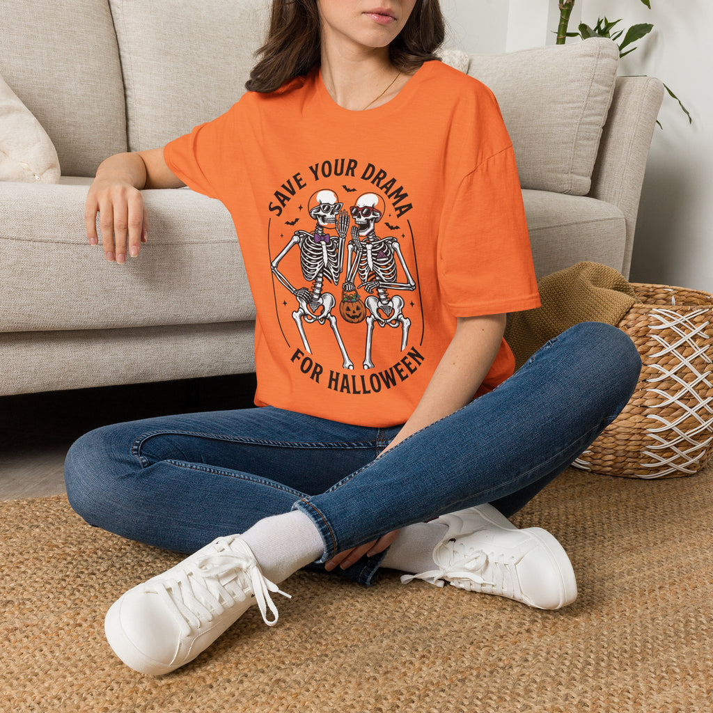 Save Your Drama Skeletons T-Shirt | Halloween Skeleton Graphic Tee