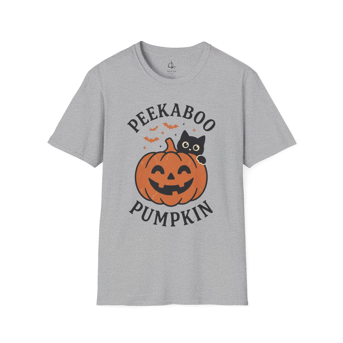 Peekaboo Pumpkin T-Shirt | Halloween Cat Jack-o'-Lantern