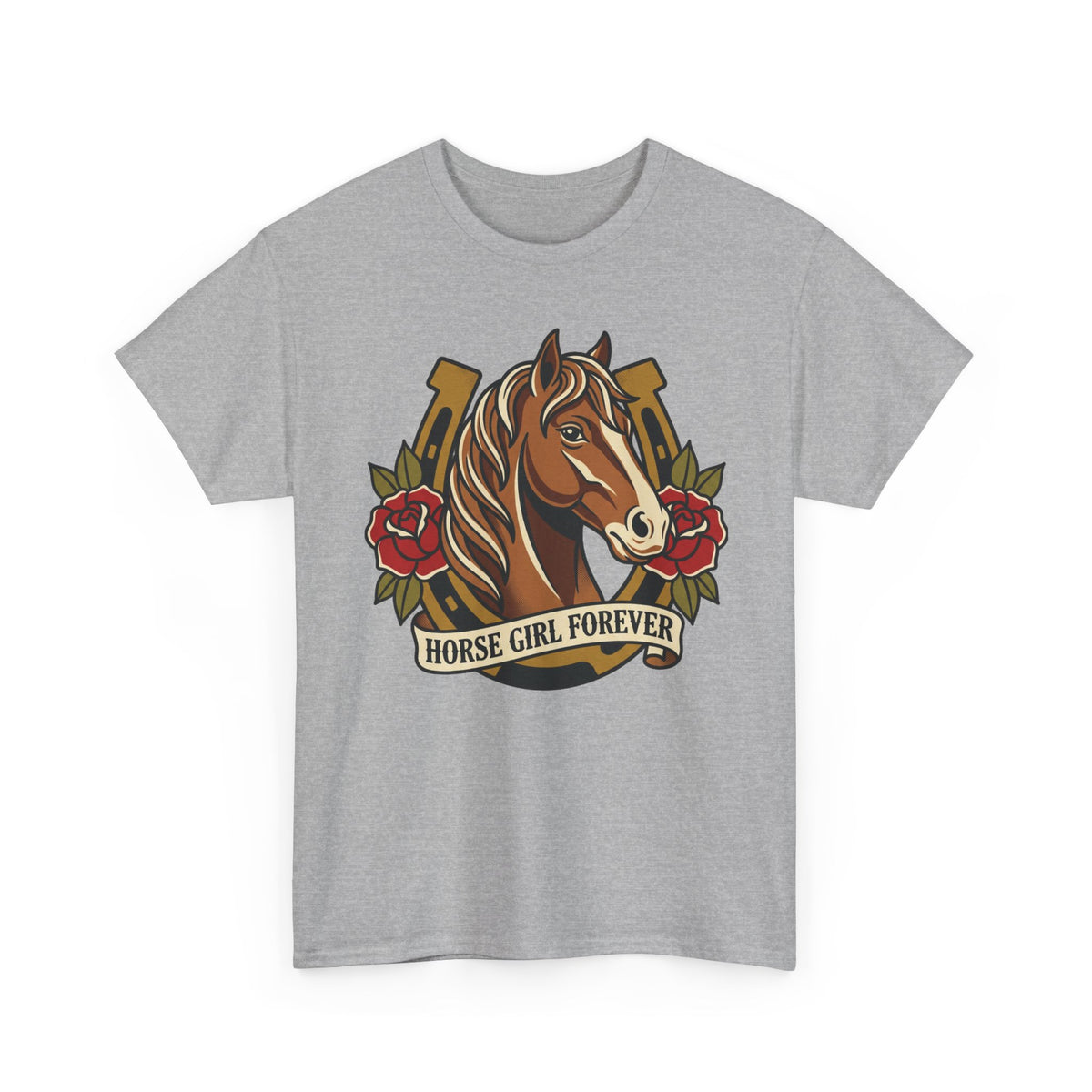 Horse Girl Forever T‑Shirt — Vintage Horse Portrait Tee for Equestrians