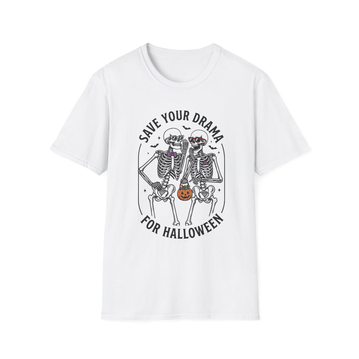 Save Your Drama Skeletons T-Shirt | Halloween Skeleton Graphic Tee