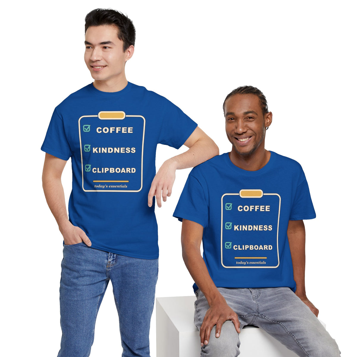 Clipboard Essentials T‑Shirt — "Coffee, Kindness, Clipboard" Checklist Tee