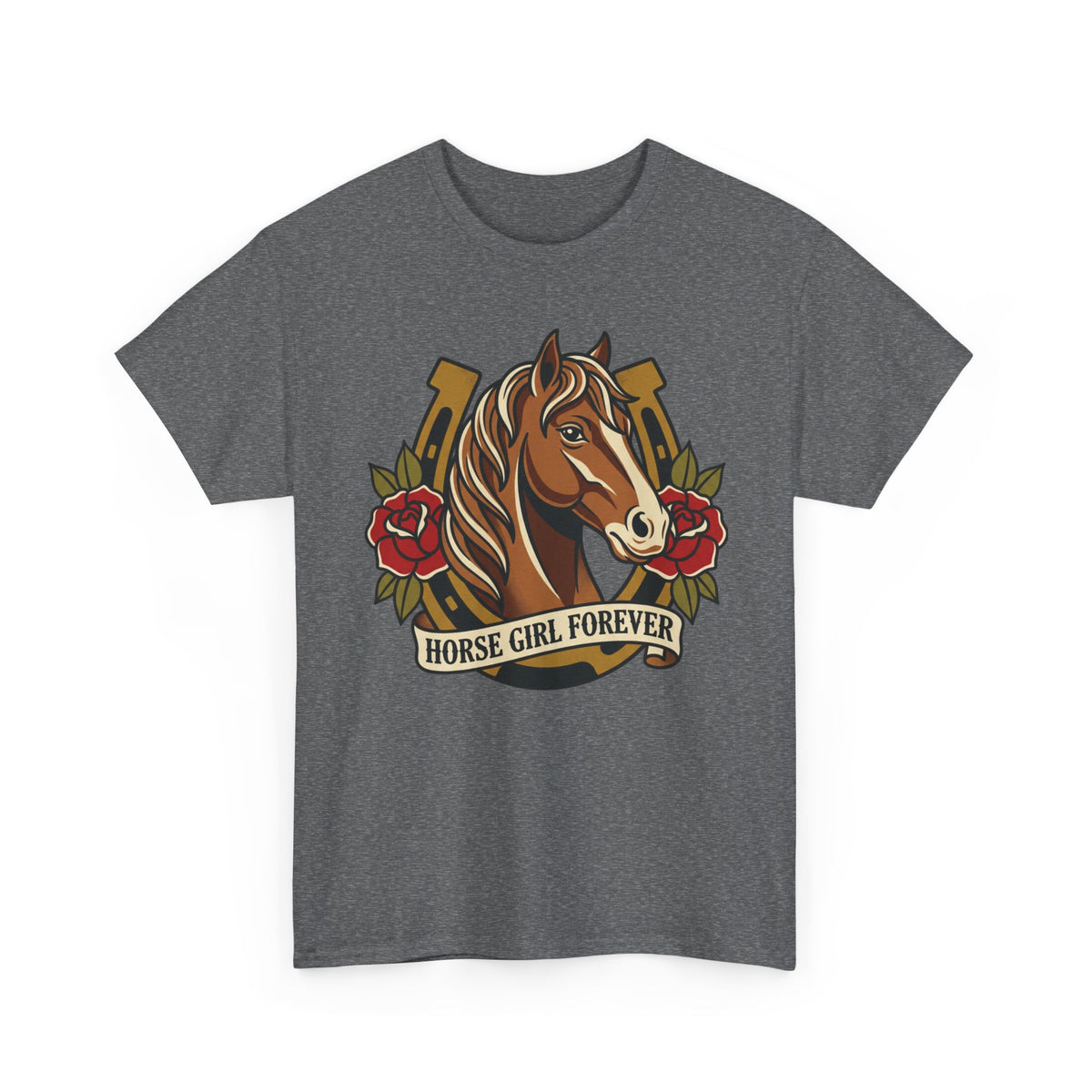 Horse Girl Forever T‑Shirt — Vintage Horse Portrait Tee for Equestrians