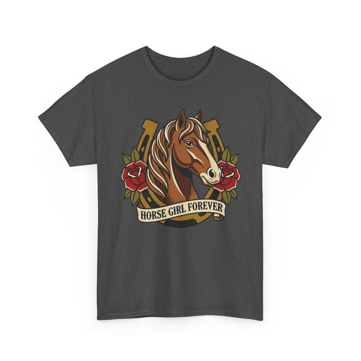 Horse Girl Forever T‑Shirt — Vintage Horse Portrait Tee for Equestrians